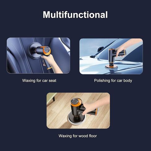 جهاز تلميع السيارة اللاسلكي، سرعة مزدوجة 1700 دورة في الدقيقة و2500 دورة في الدقيقة مع عبوتين بطارية 2000 مللي أمبير في الساعة و5 أنواع من أقراص التلميع، للتفصيل التلقائي بالشمع وتلميع الطلاء وإصلاح الخدوش (#1) in Kuwait