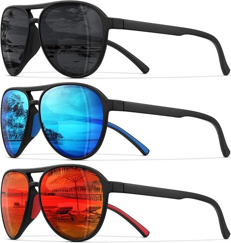 نظارات شمسية مستقطبة من STORYCOAST للرجال والنساء، نظارات شمسية كلاسيكية كلاسيكية للقيادة الرياضية والجري in Kuwait