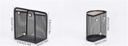 مجموعة منظم الثلاجة والخزانة المغناطيسية للعودة إلى المدرسة من Dranup - 2 حامل أقلام معدني، 1 مشبك حديدي، 3 زخارف زهور مغناطيسية | تنظيم غرفة النوم والمطبخ in Kuwait