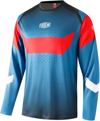 FORBEMK Kids MTB Cycling Jersey,Youth Long Sleeve Bike Shirt, UPF 50+ Breathable Moisture-Wicking for Trail & Enduro Riding in Saudi Arabia