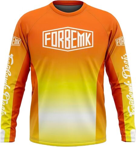FORBEMK Kids MTB Cycling Jersey,Youth Long Sleeve Bike Shirt, UPF 50+ Breathable Moisture-Wicking for Trail & Enduro Riding in Saudi Arabia