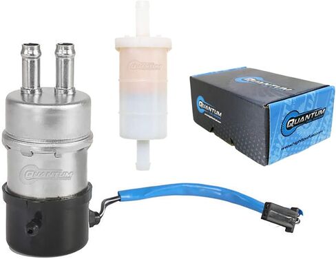 QFS External Fuel Pump (8mm Barbs) w/Fuel Filter for Yamaha V Star 650/1100, Royal Star, FZS600 Fazer, Virago 535 & More (1987-2016) in Saudi Arabia