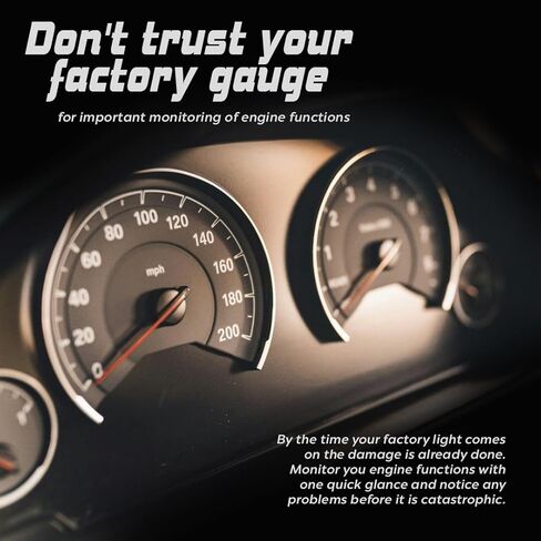 Prosport 52mm Premium EVO Electrical Fuel Level Gauge – LED Dial Display, Programmable Low Fuel Warning, Peak Recall, 4-Color Backlight – Includes Wiring & Mount Kit – 12V Vehicles in Kuwait