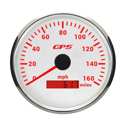 110mm 4-3/8" 12V GPS Speedometer 80MPH Odometer Gauge with 7 Backlight for Universal Boat Car Truck Motorcycles Waterproof Type (Black&Black, 0-80 MPH) in Saudi Arabia
