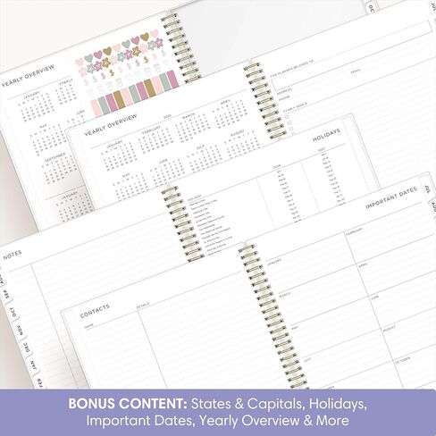 Blue Sky Ashley G 2026-2027 Weekly and Monthly Academic Year Planner Calendar, July 2026 - June 2027, 8.5" x 11", Flexible Cover, Wirebound, Laminated Tabs, Storage Pocket, Includes Sticker Sheet, Multi Color Smoke in Saudi Arabia