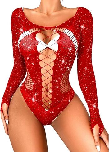 Women's Fishnet Bodysuit Mesh Body Stockings Rave Outfits Exotic Dancer Fishnets Lingerie Glow Party Club in Kuwait