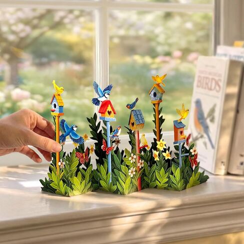 Freshcut Paper Mini Birdhouse Garden Pop Up Cards, 9 Inch Mini Sized 3D Popup Greeting Card, Birthday Cards, Thinking of You Card, Mother's Day Gifts, Blank Notecard & Envelope in Kuwait