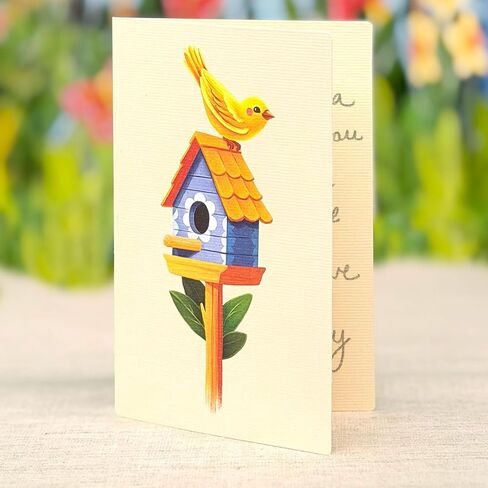 Freshcut Paper Mini Birdhouse Garden Pop Up Cards, 9 Inch Mini Sized 3D Popup Greeting Card, Birthday Cards, Thinking of You Card, Mother's Day Gifts, Blank Notecard & Envelope in Kuwait