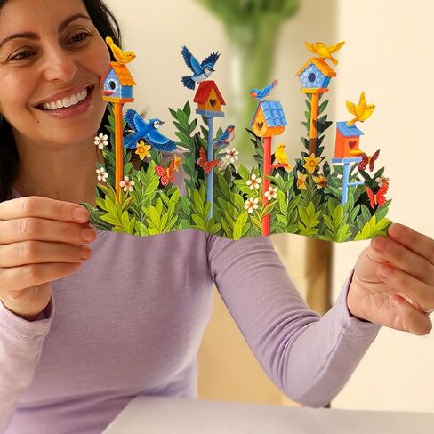 Freshcut Paper Mini Birdhouse Garden Pop Up Cards, 9 Inch Mini Sized 3D Popup Greeting Card, Birthday Cards, Thinking of You Card, Mother's Day Gifts, Blank Notecard & Envelope in Kuwait
