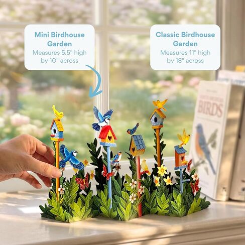 Freshcut Paper Mini Birdhouse Garden Pop Up Cards, 9 Inch Mini Sized 3D Popup Greeting Card, Birthday Cards, Thinking of You Card, Mother's Day Gifts, Blank Notecard & Envelope in Kuwait