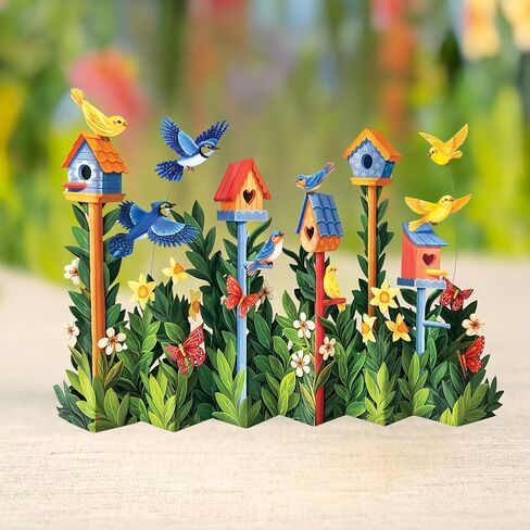 Freshcut Paper Mini Birdhouse Garden Pop Up Cards, 9 Inch Mini Sized 3D Popup Greeting Card, Birthday Cards, Thinking of You Card, Mother's Day Gifts, Blank Notecard & Envelope in Kuwait