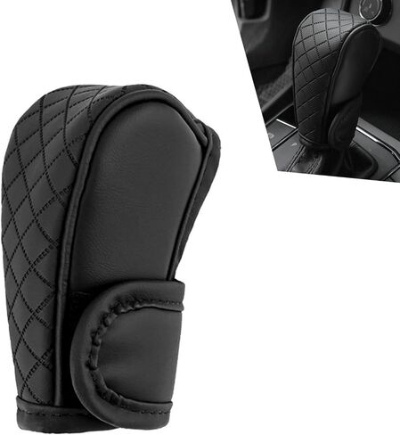 Car Gear Shift Cover, Anti-Slip Leather Shifter Cover Replacement, Breathable Stick Shift Knob Cover Protector, Universal Interior Protector Accessories for Most Cars Trucks SUVs (Red) in Kuwait