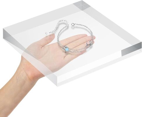 1 Pack 8 x 8 x 1 Inch Acrylic Block for Display, Acrylic Base Stand, Clear Polished Acrylics Cube, Trophy Base Jewelry Display Stand Pedestal Stand for Collectibles Jewelry Props Plant Display in Kuwait