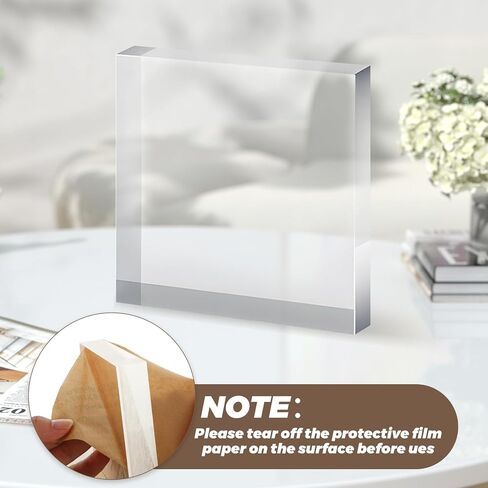 1 Pack 8 x 8 x 1 Inch Acrylic Block for Display, Acrylic Base Stand, Clear Polished Acrylics Cube, Trophy Base Jewelry Display Stand Pedestal Stand for Collectibles Jewelry Props Plant Display in Kuwait