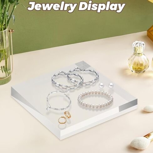 1 Pack 8 x 8 x 1 Inch Acrylic Block for Display, Acrylic Base Stand, Clear Polished Acrylics Cube, Trophy Base Jewelry Display Stand Pedestal Stand for Collectibles Jewelry Props Plant Display in Kuwait