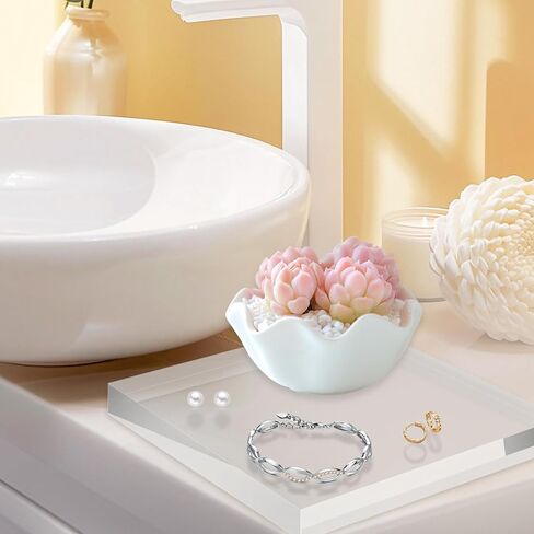 1 Pack 8 x 8 x 1 Inch Acrylic Block for Display, Acrylic Base Stand, Clear Polished Acrylics Cube, Trophy Base Jewelry Display Stand Pedestal Stand for Collectibles Jewelry Props Plant Display in Kuwait