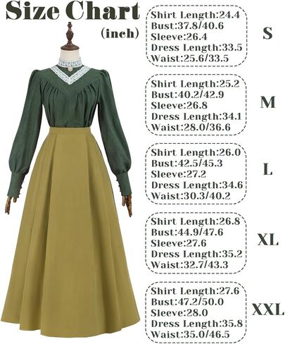 NSPSTT Victorian Dress Women Renaissance Edwardian Costume Vintage Puff Sleeve 1800s Dress Brown Skirt in Saudi Arabia
