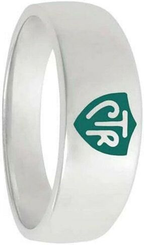One Moment In Time J57G Green Band Sterling Silver Ring Mormon LDS CTR in Saudi Arabia