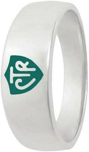 One Moment In Time J57G Green Band Sterling Silver Ring Mormon LDS CTR in Saudi Arabia