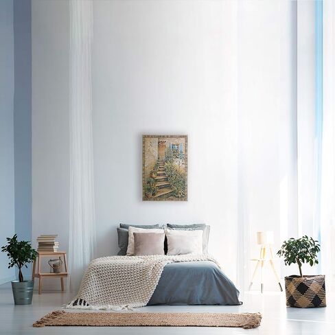 توسكان فيلا II بواسطة روجر دوفال | لوحة فنية جدارية منسوجة معلقة | خطوات القرية الإيطالية الريفية | 100% قطن مقاس الولايات المتحدة الأمريكية 34x26 in Kuwait