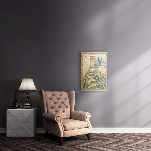 توسكان فيلا II بواسطة روجر دوفال | لوحة فنية جدارية منسوجة معلقة | خطوات القرية الإيطالية الريفية | 100% قطن مقاس الولايات المتحدة الأمريكية 34x26 in Kuwait