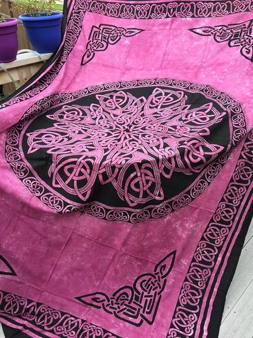 Celtic Knot Mandala Rose Pink Tapestry Wall Hanging Bedspread in Saudi Arabia