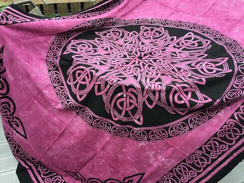Celtic Knot Mandala Rose Pink Tapestry Wall Hanging Bedspread in Saudi Arabia