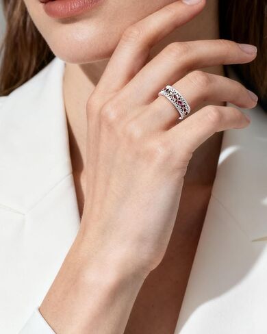 Silver Filigree Colourful Cubic Zirconia Rings for Women Unique Vintage Rainbow Stone Rings Gifts for Girlfriend in Kuwait