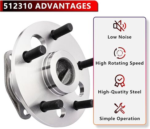 512310 Rear Wheel Hub and Bearing Assembly for 1992-2001 Lexus ES300, for 1999-2003 Lexus RX300 (FWD), for 1995-2004 Toyota Avalon, for 1992-2001 Toyota Camry, for 1999-2003 Toyota Solara in Kuwait