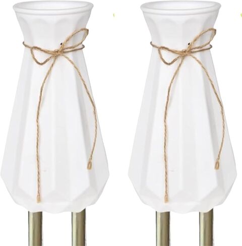 Grave Decorations for Cemetery (2 Pack, Gray) - Weather Resistant Tombstone Vases with Long Metal Stakes - In Ground Floral Markers for Outdoor Gravesite in Saudi Arabia