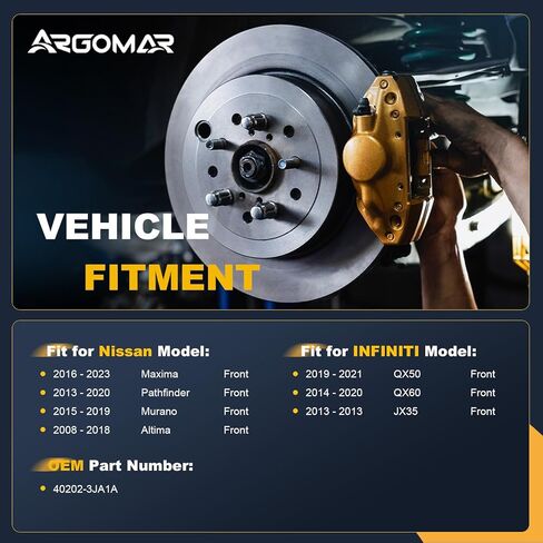 2PC 513296 Front Wheel Hub and Bearing Assembly Fit for Infiniti JX35 2012, QX50 19-21,QX60 14-20, Wheel Bearing for Nissan Altima 08-18, Altima 13-18, Maxima 16-23, Murano 15-19, Pathfinder 13-20 in Kuwait