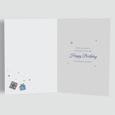 Birthday Card for Dad – Gold Navy Star A5 Greeting Card with Printed Verse – Premium UK Made Design in Kuwait