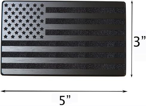 Magnet American Black Flag Reflective Auto Decal for Cars Trucks, 2pcs Forward and Reverse Set (5"x3", Black) in Kuwait