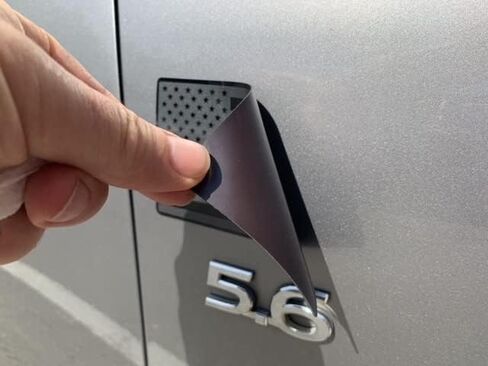 Magnet American Black Flag Reflective Auto Decal for Cars Trucks, 2pcs Forward and Reverse Set (5"x3", Black) in Kuwait