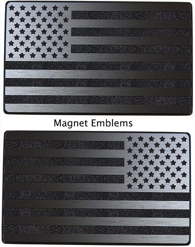 Magnet American Black Flag Reflective Auto Decal for Cars Trucks, 2pcs Forward and Reverse Set (5"x3", Black) in Kuwait