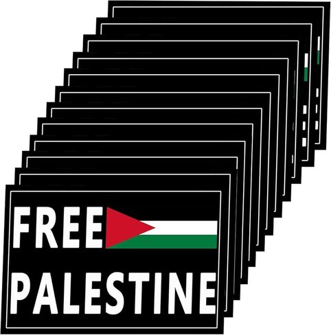12 Pack Free Palestine Flag Stickers Waterproof Car Stickers Decals Gaza Flag Arabic Freedom for Palestinians Stand with Israel Support Israel Stickers Laptop Bumper Stickers Decal in Kuwait