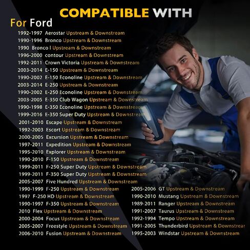 2PCS Oxygen O2 Sensor Upstream & Downstream Compatible with Ford F-150 F-250 F-350 Ranger Escape Explorer Expedition Mustang Focus Lincoln Mazda Mercury | Replace# 15716 15717 15718 15719 in Kuwait