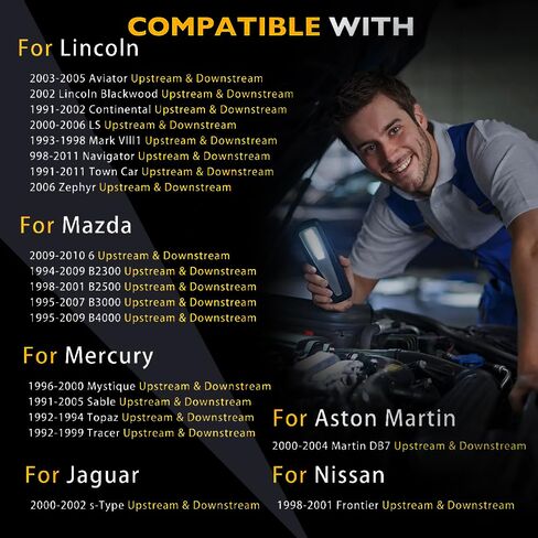 2PCS Oxygen O2 Sensor Upstream & Downstream Compatible with Ford F-150 F-250 F-350 Ranger Escape Explorer Expedition Mustang Focus Lincoln Mazda Mercury | Replace# 15716 15717 15718 15719 in Kuwait