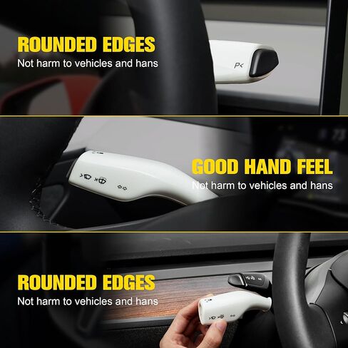 White Carbon Fiber Steering Wheel Trim & Gear Shift Cover for Tesla Model 3 (2021-2023) and Model Y (2019-2024) in Kuwait