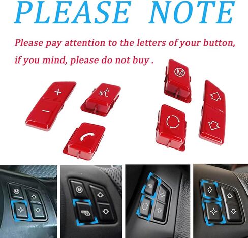 مفتاح التحكم في عجلة قيادة السيارة الحمراء M زر بديل لسيارات BMW 3 Series E90 E92 E93 M3 /1 Series E81 E82 E87 E88 /X1 E84 ملحقات السيارات (الطراز A) in Kuwait