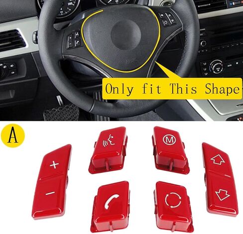 مفتاح التحكم في عجلة قيادة السيارة الحمراء M زر بديل لسيارات BMW 3 Series E90 E92 E93 M3 /1 Series E81 E82 E87 E88 /X1 E84 ملحقات السيارات (الطراز A) in Kuwait