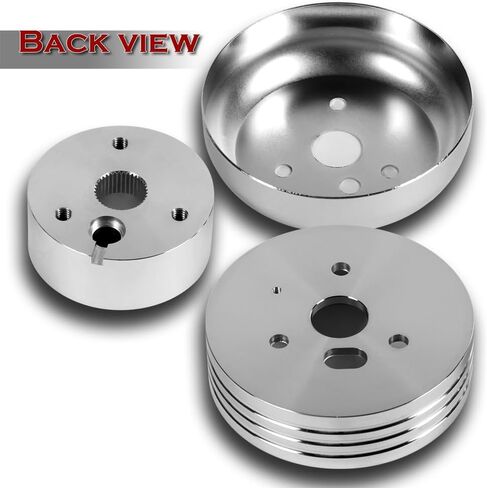 STAY-TUNED، محول محور عجلة القيادة من الألومنيوم عالي الجودة 5 و6 مسامير، مناسب لـ 70-77 Ford Lincoln/Mercury/Bronco/ F100/ F150/ F250/ F350، ملحقات التوجيه، 3-HUB-A05 (كروم) in Kuwait