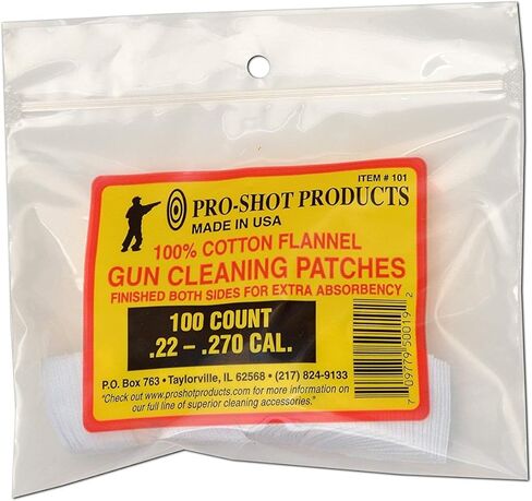 Pro Shot Products .22-.270 Caliber 100 Count Patches, White, 1 1/8" Patches in Kuwait