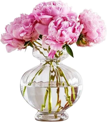 مزهريات زجاجية كبيرة للقطع المركزية واسعة وكبيرة مضلعة مزهرية صفير لمبة الأفوكادو المزهريات الشفافة لتزيين الطاولة سمك حديث لحفل زفاف ديكور غرفة المعيشة المنزلية 7.63 بوصة عرض × 8.66 بوصة ارتفاع in Kuwait