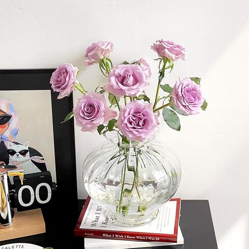 مزهريات زجاجية كبيرة للقطع المركزية واسعة وكبيرة مضلعة مزهرية صفير لمبة الأفوكادو المزهريات الشفافة لتزيين الطاولة سمك حديث لحفل زفاف ديكور غرفة المعيشة المنزلية 7.63 بوصة عرض × 8.66 بوصة ارتفاع in Kuwait