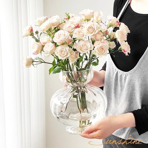 مزهريات زجاجية كبيرة للقطع المركزية واسعة وكبيرة مضلعة مزهرية صفير لمبة الأفوكادو المزهريات الشفافة لتزيين الطاولة سمك حديث لحفل زفاف ديكور غرفة المعيشة المنزلية 7.63 بوصة عرض × 8.66 بوصة ارتفاع in Kuwait