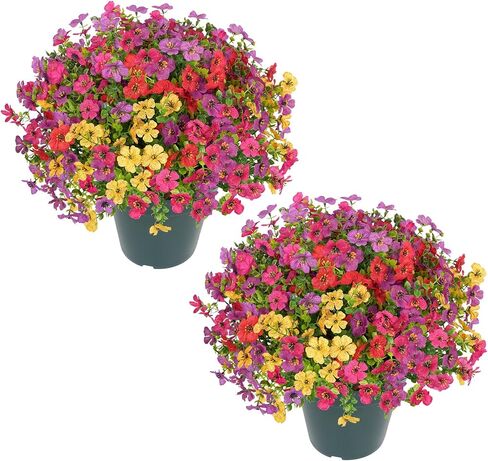 Velener Artificial Silk Sunflower with Rattan Vase Daisy Arrangement, 6 Bunches, 42 Flowers & Stems, Sunflower Bouquet, Handmade Willow, Fake Flowers in Vase for Home Decor in Kuwait