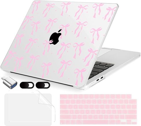 MecBevia Compatible with 2026 M5 MacBook Air 13 inch Case 2026 2025 2024-2022 M5 A3449 M4 A3240 M3 A3113 M2 A2681, Keyboard Cover, Screen Protector, Webcam Cover & Type-C OTG, Seamless Floral in Saudi Arabia