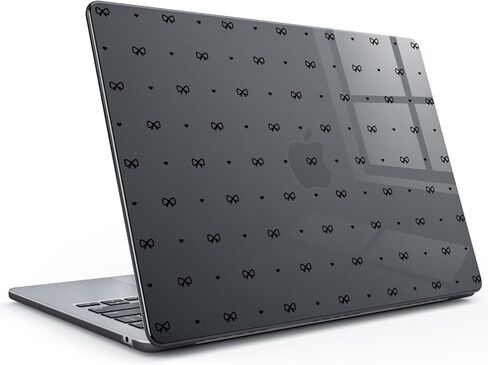 Idocolors Case Compatible with MacBook Air 13 inch 2022 2021 2020 2019 2018 M1 A2337 A2179 A1932, Crystal Clear Scratch Resistant Protective Cover for MacBook Air 13.3 inch Case, White Bow-1/Clear in Kuwait