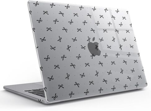 Idocolors Case Compatible with MacBook Air 13 inch 2022 2021 2020 2019 2018 M1 A2337 A2179 A1932, Crystal Clear Scratch Resistant Protective Cover for MacBook Air 13.3 inch Case, White Bow-1/Clear in Saudi Arabia